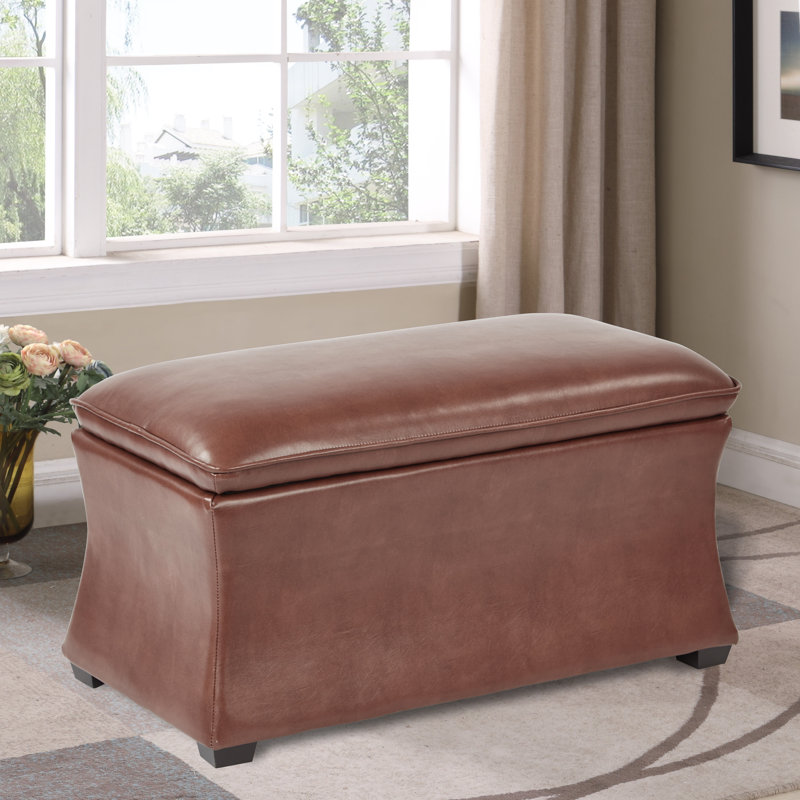 Red Barrel Studio® Mettawa Faux Leather Flip Top Storage Bench | Wayfair